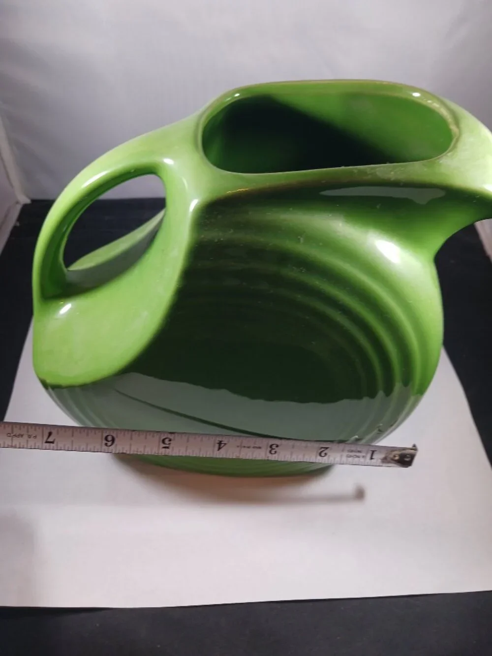 Fiestaware Green Disc Large Pitcher Homer Laughlin